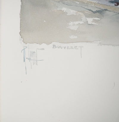 René LEVERD : Suisse, Hotel de la Tour à Bouveret, Aquarelle originale signée