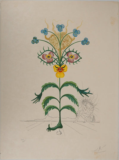 Salvador DALI : Flordali : Autoportrait surréaliste, Lithographie originale (vue générale) - Crédit photo : Galerie Art.Paris