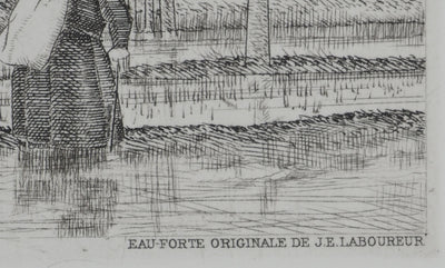 Jean-Emile LABOUREUR : Bretagne, Le vol de canards, Gravure originale (photo de détail 6) - Crédit photo : Galerie Art.Paris