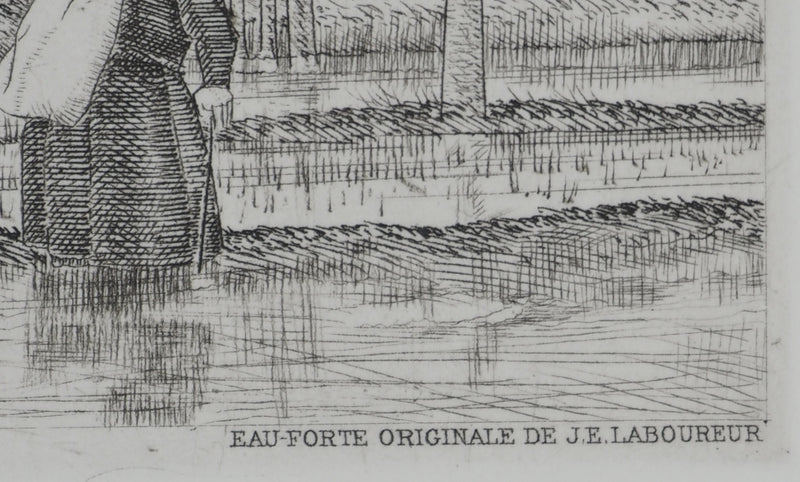 Jean-Emile LABOUREUR : Bretagne, Le vol de canards, Gravure originale (photo de détail 6) - Crédit photo : Galerie Art.Paris