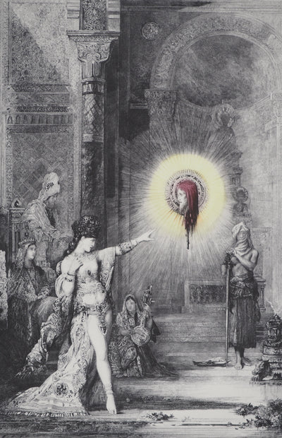Gustave MOREAU : Salomé et la tête de Jean-Baptiste, Gravure originale (photo de détail 3) - Crédit photo : Galerie Art.Paris