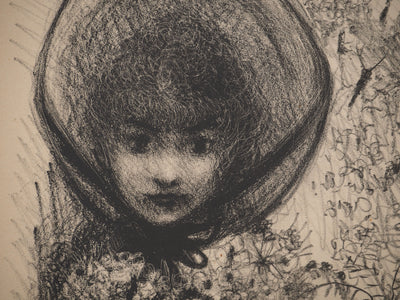 Edouard GOERG : Jeune fille au bouquet de fleurs, Lithographie originale (photo de détail 4) - Crédit photo : Galerie Art.Paris