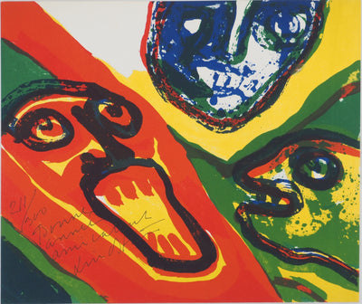 Bengt LINDSTROM : Explosion vocale, Lithographie originale (vue générale) - Crédit photo : Galerie Art.Paris