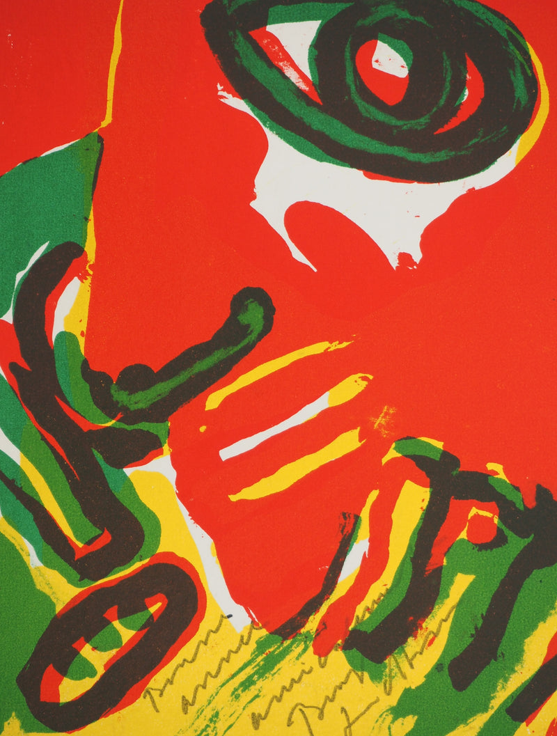 Bengt LINDSTROM : Profil rouge, Lithographie originale (photo de détail 3) - Crédit photo : Galerie Art.Paris