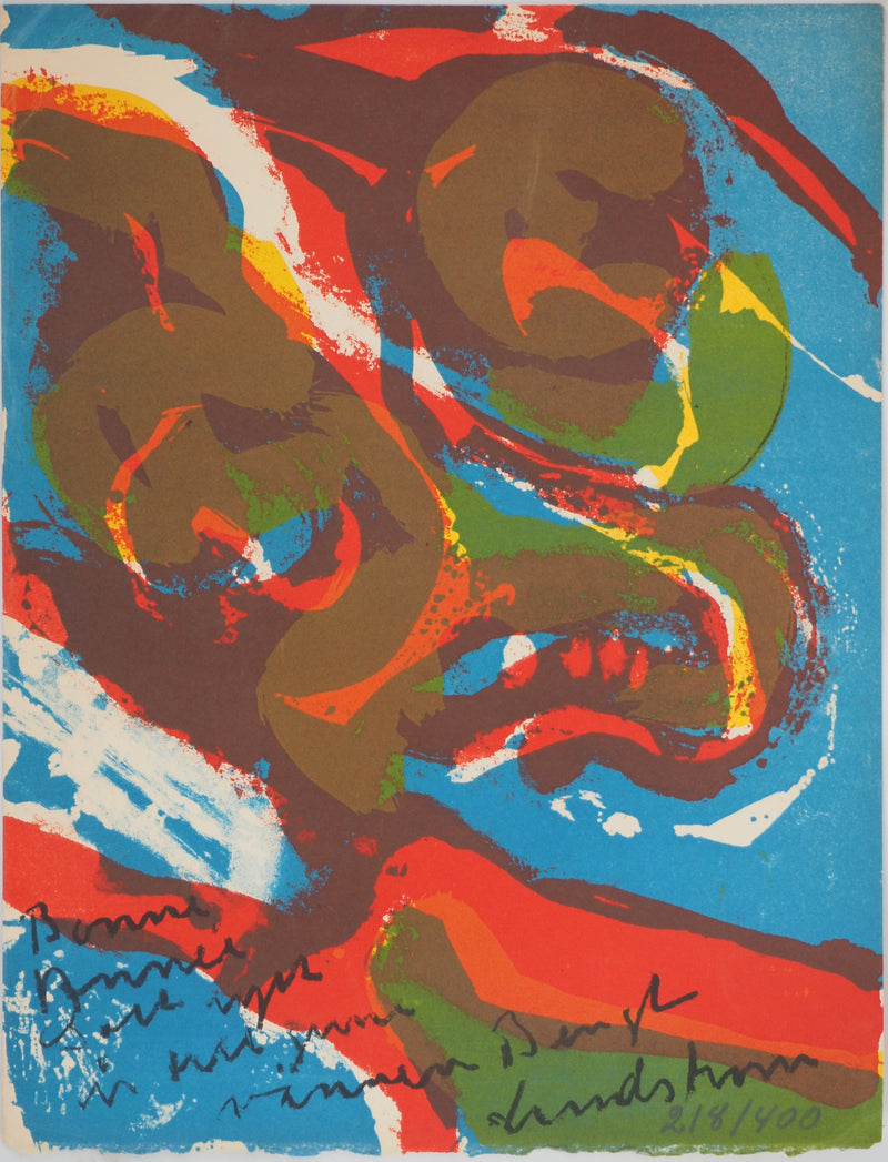 Bengt LINDSTROM : Les grands yeux, Lithographie originale (vue générale) - Crédit photo : Galerie Art.Paris