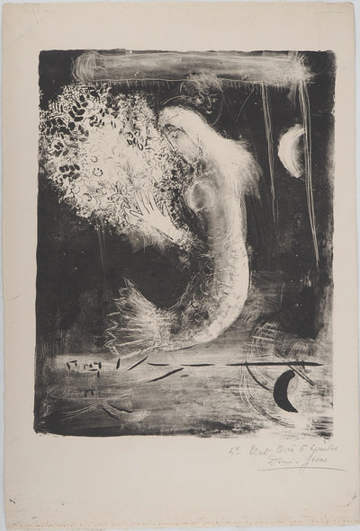 Marc CHAGALL : La sirène, Lithographie originale (vue générale) - Crédit photo : Galerie Art.Paris