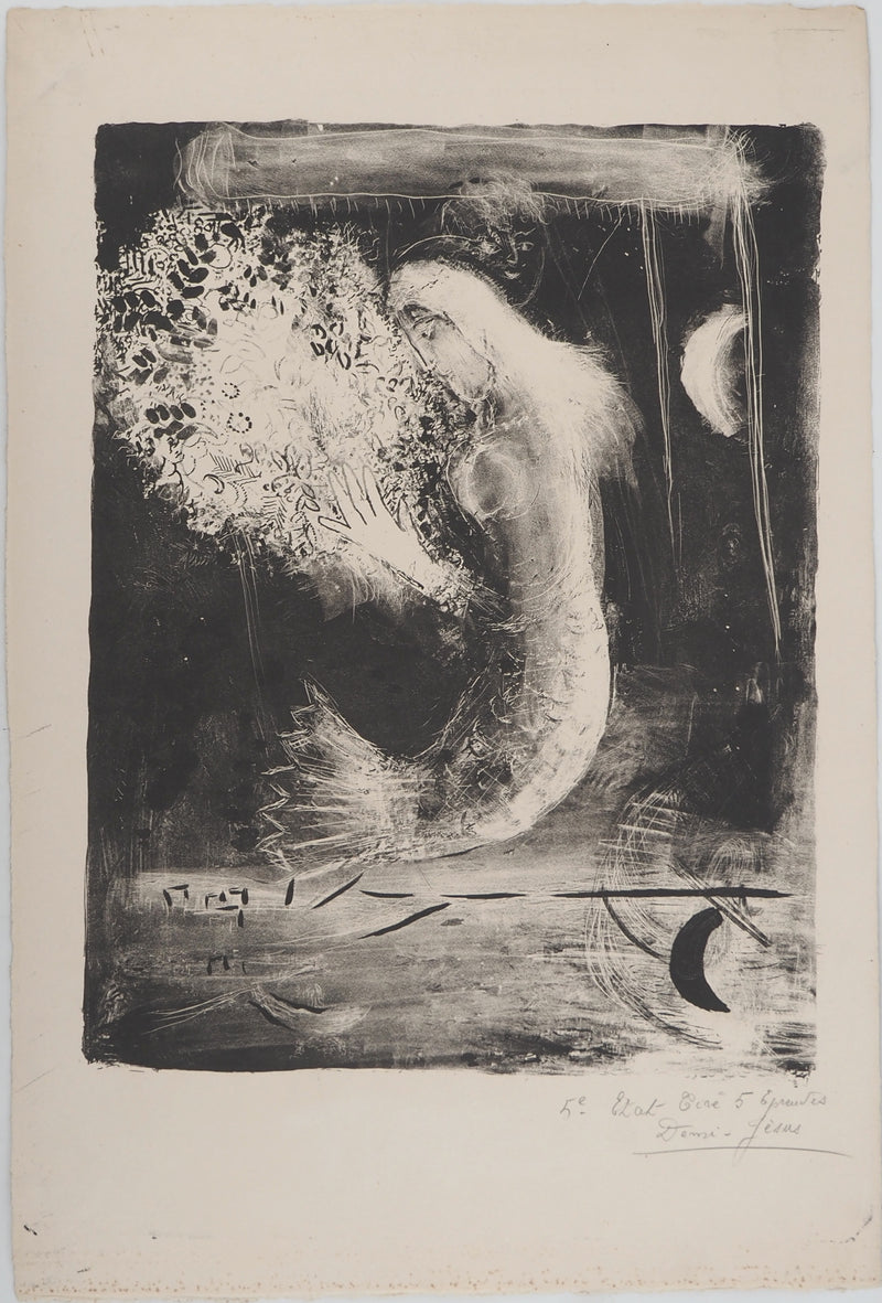 Marc CHAGALL : La sirène, Lithographie originale (vue générale) - Crédit photo : Galerie Art.Paris