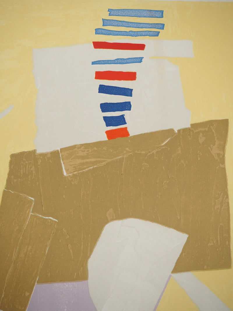 André LANSKOY : Composition sur fond jaune, Lithographie originale (photo de détail 4) - Crédit photo : Galerie Art.Paris