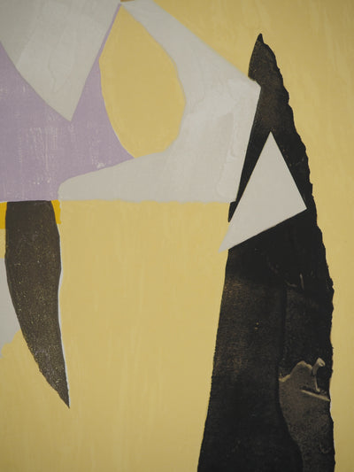 André LANSKOY : Composition sur fond jaune, Lithographie originale (photo de détail 5) - Crédit photo : Galerie Art.Paris