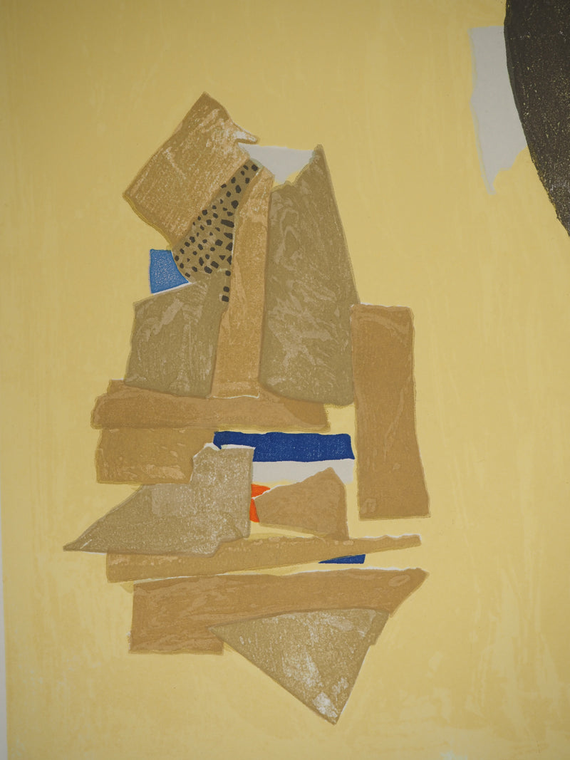 André LANSKOY : Composition sur fond jaune, Lithographie originale (photo de détail 6) - Crédit photo : Galerie Art.Paris