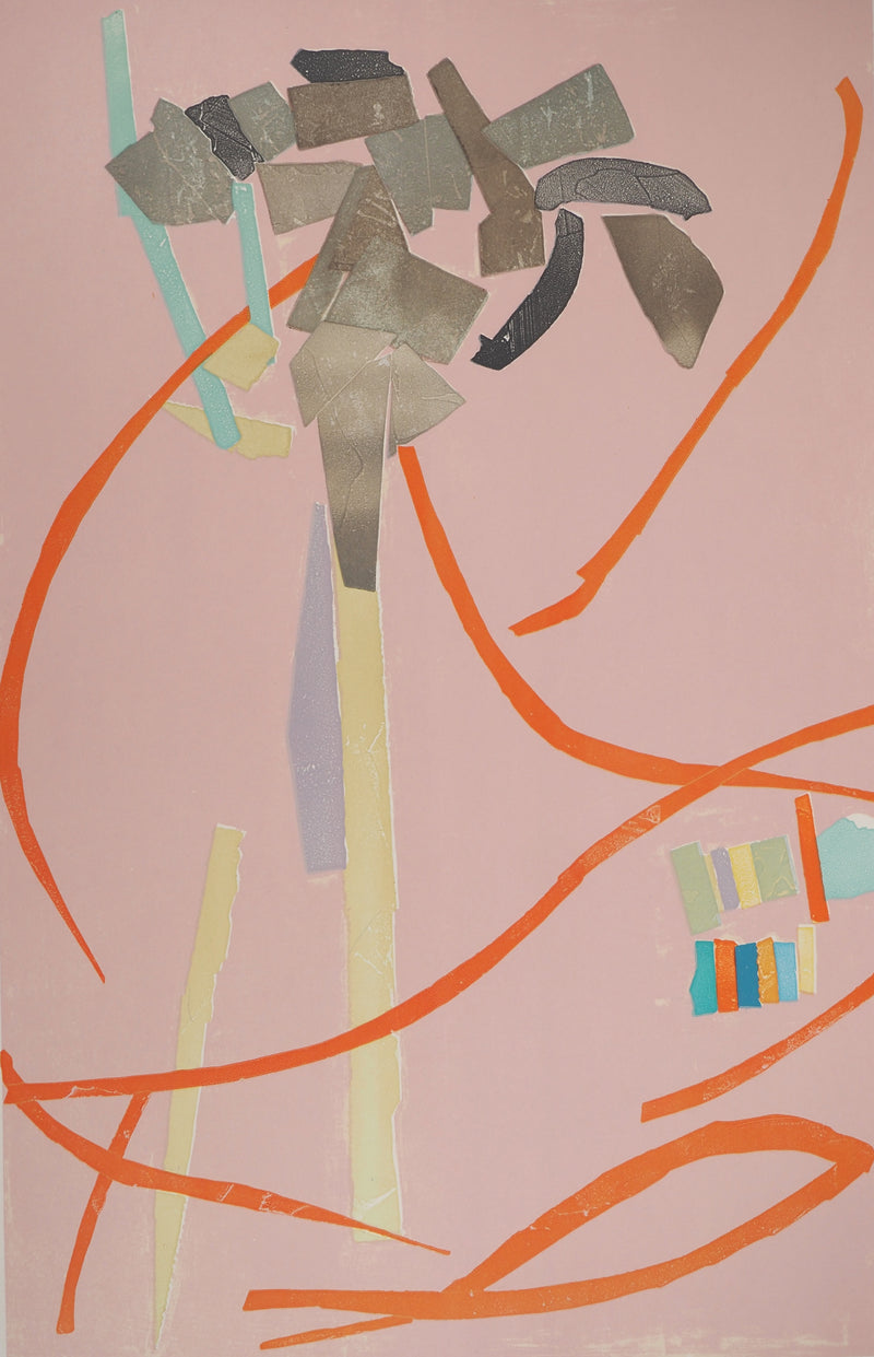 André LANSKOY : Composition au fil rouge, Lithographie originale (photo de détail 3) - Crédit photo : Galerie Art.Paris