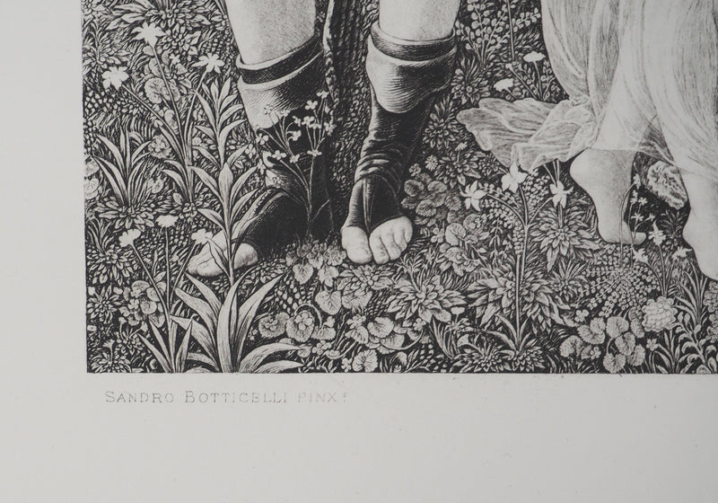 Sandro BOTTICELLI : Sandro BOTTICELLI (1445-1510), Gravure originale (photo de détail 3) - Crédit photo : Galerie Art.Paris
