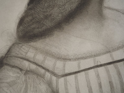 Leonard DE VINCI : Portrait d’Isabelle d’Este, Gravure originale (photo de détail 5) - Crédit photo : Galerie Art.Paris