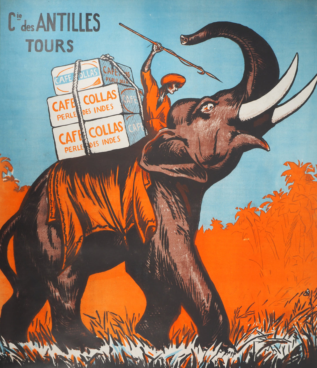 ANONYMOUS: Café Collas, Pearls of the Indies, Original poster