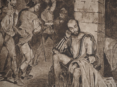 Eugène DELACROIX : La maison des fous, Gravure originale (photo de détail 4) - Crédit photo : Galerie Art.Paris