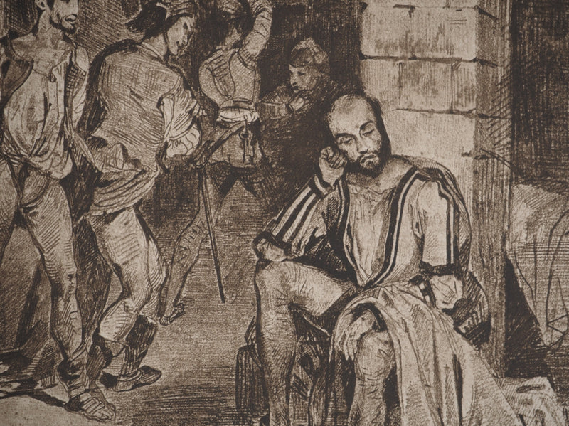 Eugène DELACROIX : La maison des fous, Gravure originale (photo de détail 4) - Crédit photo : Galerie Art.Paris