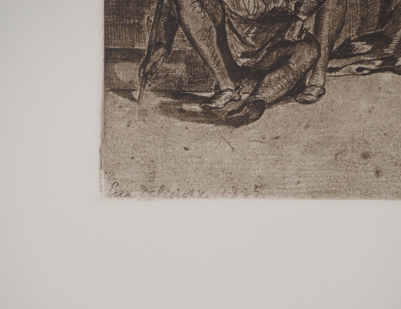Eugène DELACROIX : La maison des fous, Gravure originale (photo de détail 2) - Crédit photo : Galerie Art.Paris