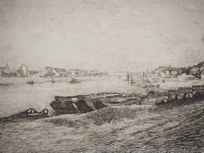 Antoine GUILLEMET : Le port, Héliogravure originale (photo de détail 5) - Crédit photo : Galerie Art.Paris