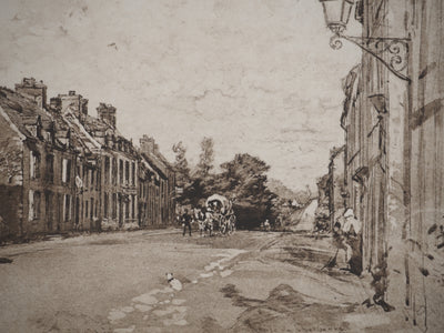 Felix BUHOT : La route de Cherbourg à Valognes, Héliogravure originale (photo de détail 5) - Crédit photo : Galerie Art.Paris
