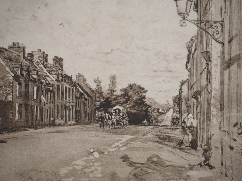 Felix BUHOT : La route de Cherbourg à Valognes, Héliogravure originale (photo de détail 5) - Crédit photo : Galerie Art.Paris