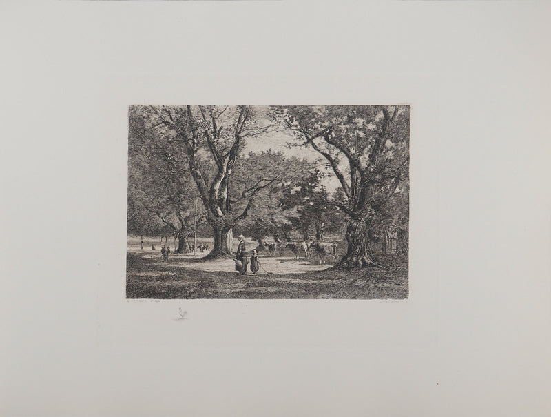 Camille BERNIER : Paysage de campagne, Héliogravure originale (vue générale) - Crédit photo : Galerie Art.Paris