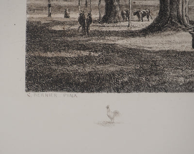 Camille BERNIER : Paysage de campagne, Héliogravure originale (photo de détail 6) - Crédit photo : Galerie Art.Paris
