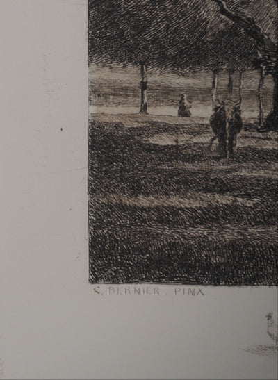 Camille BERNIER : Paysage de campagne, Héliogravure originale (photo de détail 7) - Crédit photo : Galerie Art.Paris