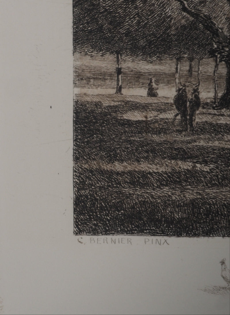 Camille BERNIER : Paysage de campagne, Héliogravure originale (photo de détail 7) - Crédit photo : Galerie Art.Paris