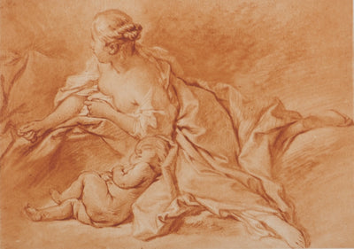 François BOUCHER : La mère et l'enfant, Héliogravure originale (photo de détail 2) - Crédit photo : Galerie Art.Paris