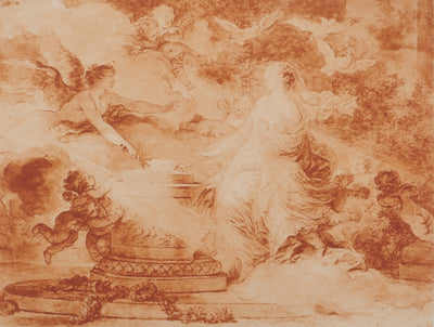 François BOUCHER : Les anges, Héliogravure originale (photo de détail 2) - Crédit photo : Galerie Art.Paris