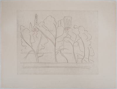 Henri MATISSE : Notre Dame à travers les arbres, Gravure originale (vue générale) - Crédit photo : Galerie Art.Paris