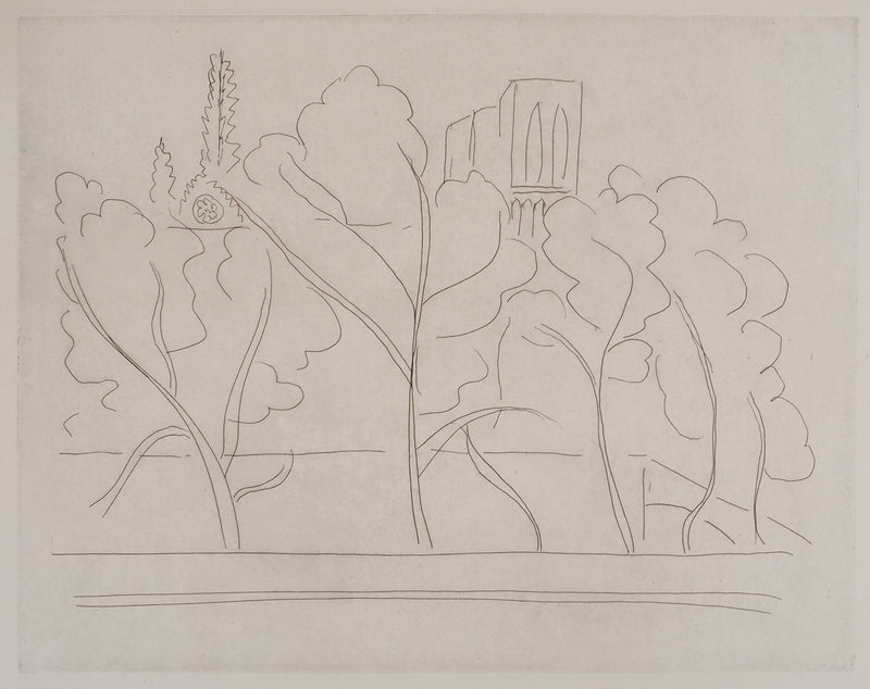 Henri MATISSE : Notre Dame à travers les arbres, Gravure originale (photo de détail 2) - Crédit photo : Galerie Art.Paris