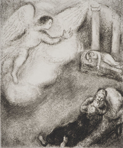 Marc CHAGALL : Samuel appelé par Dieu, c, Gravure originale (photo de détail 3) - Crédit photo : Galerie Art.Paris