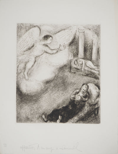 Marc CHAGALL : Samuel appelé par Dieu, c, Gravure originale (vue générale) - Crédit photo : Galerie Art.Paris