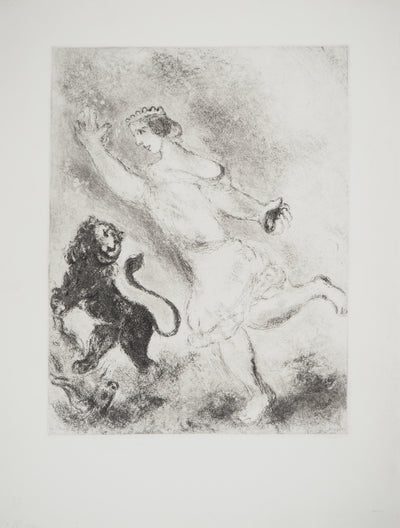 Marc CHAGALL : David et le lion, c, Gravure originale (vue générale) - Crédit photo : Galerie Art.Paris