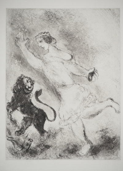 Marc CHAGALL : David et le lion, c, Gravure originale (photo de détail 3) - Crédit photo : Galerie Art.Paris