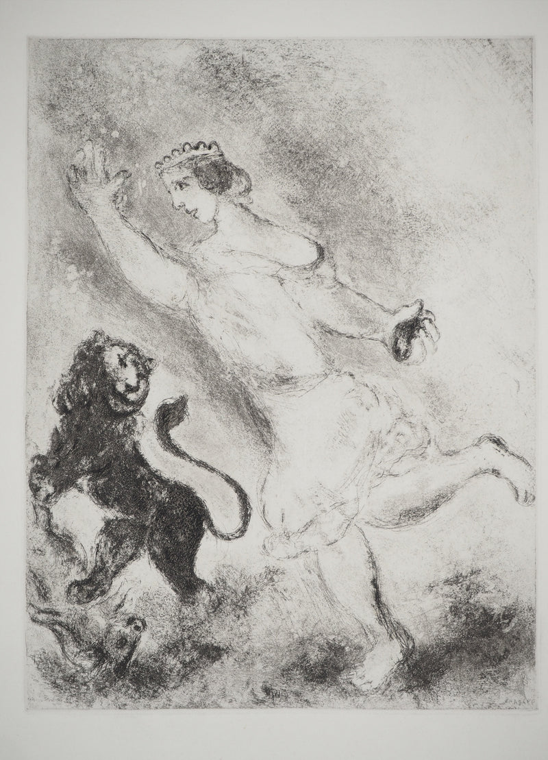 Marc CHAGALL : David et le lion, c, Gravure originale (photo de détail 3) - Crédit photo : Galerie Art.Paris