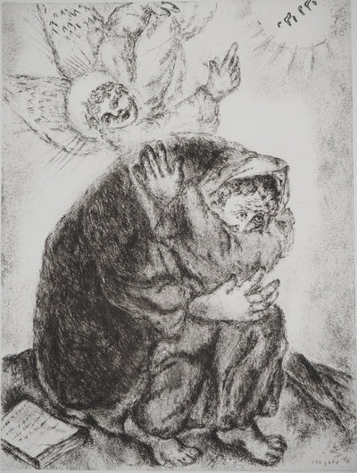 Marc CHAGALL : Prière d'Esaïe, c, Gravure originale (photo de détail 3) - Crédit photo : Galerie Art.Paris