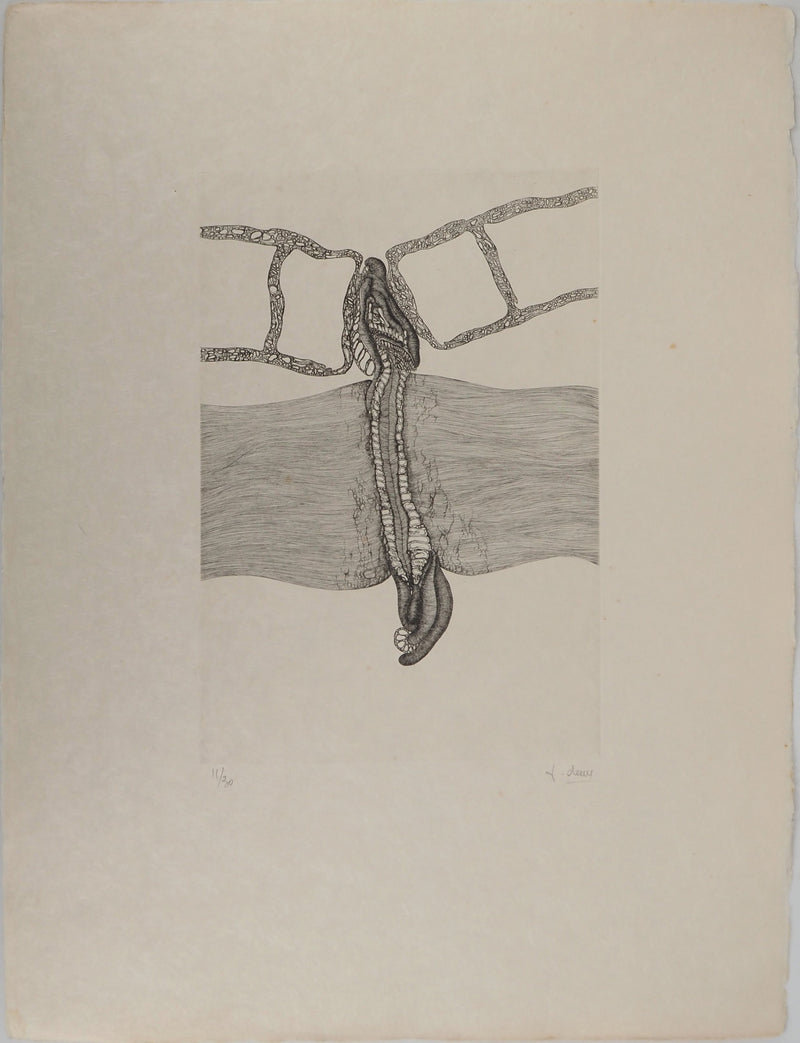 Fred DEUX : Blessure, Gravure originale (vue générale) - Crédit photo : Galerie Art.Paris