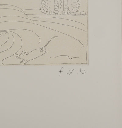 François-Xavier LALANNE : Le chat et la souris, Gravure originale (photo de détail 2) - Crédit photo : Galerie Art.Paris