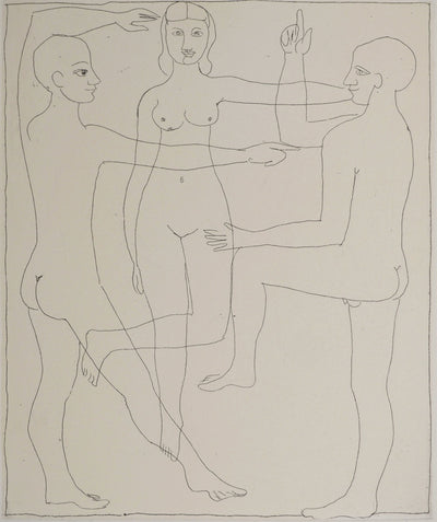 François-Xavier LALANNE : Le triangle amoureux, Gravure originale (photo de détail 3) - Crédit photo : Galerie Art.Paris