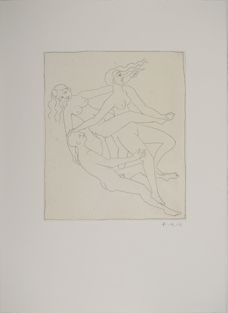 François-Xavier LALANNE : Les amants, Gravure originale (vue générale) - Crédit photo : Galerie Art.Paris
