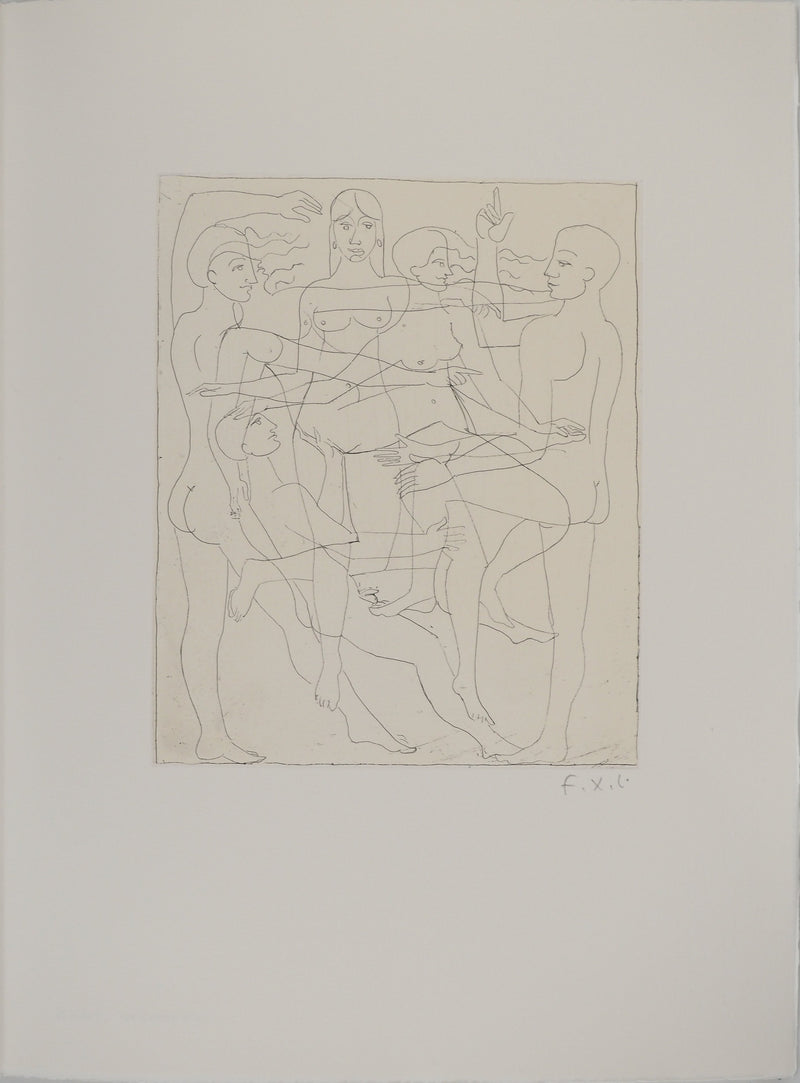 François-Xavier LALANNE : Hommes et femmes, Gravure originale (vue générale) - Crédit photo : Galerie Art.Paris