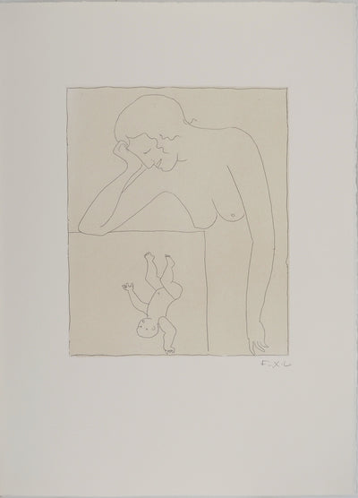 François-Xavier LALANNE : Maternité, Gravure originale (vue générale) - Crédit photo : Galerie Art.Paris
