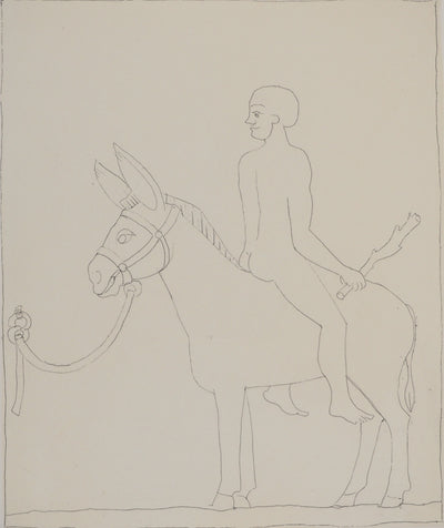 François-Xavier LALANNE : Jeune homme montant à dos d'âne, Gravure originale (photo de détail 3) - Crédit photo : Galerie Art.Paris