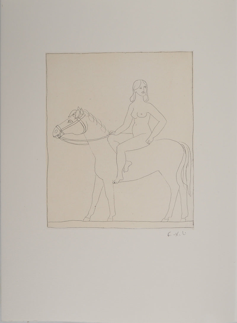 François-Xavier LALANNE : La cavalière, Gravure originale (vue générale) - Crédit photo : Galerie Art.Paris