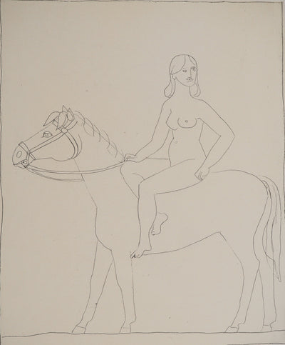 François-Xavier LALANNE : La cavalière, Gravure originale (photo de détail 3) - Crédit photo : Galerie Art.Paris