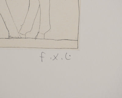 François-Xavier LALANNE : L'âne et la femme, Gravure originale (photo de détail 2) - Crédit photo : Galerie Art.Paris