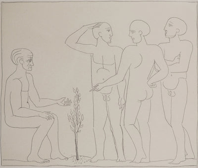 François-Xavier LALANNE : Le vieil homme et ses fils, Gravure originale (photo de détail 3) - Crédit photo : Galerie Art.Paris