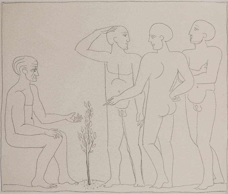 François-Xavier LALANNE : Le vieil homme et ses fils, Gravure originale (photo de détail 3) - Crédit photo : Galerie Art.Paris